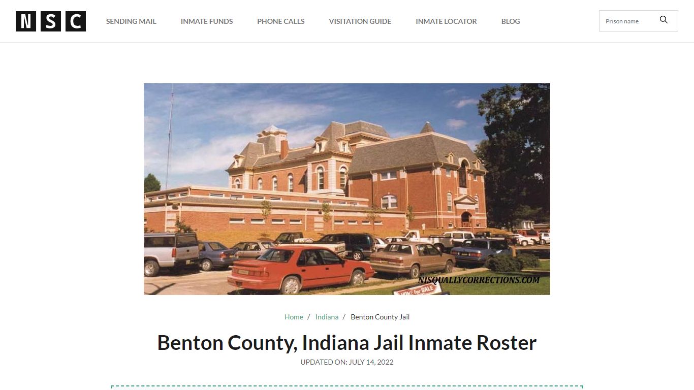 Benton County, Indiana Jail Inmate Roster